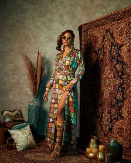 Big Tile & Small Tile Blazer Maxi Dress