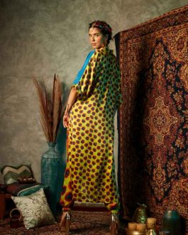 Lime Blotch and Blue Half & Half Shirt