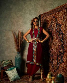 Purple with Tile Border Cape