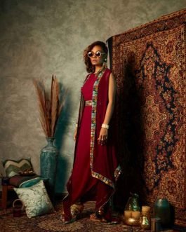 Purple with Tile Border Cape