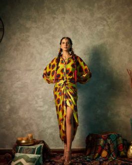 Lime Blotch Oversized Flare Shirt