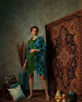 Blue Blotch Half & Half Dress