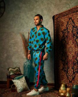 Blue Blotch Bomber Jacket