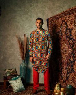 Big Square Print Cowl Kurta