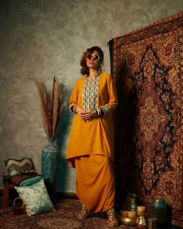 Mustard Kurta with Embroidery