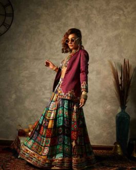 Purple Jacket with Tile Print Border