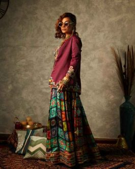 Purple Jacket with Tile Print Border