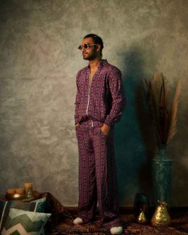 Purple Border Joggers